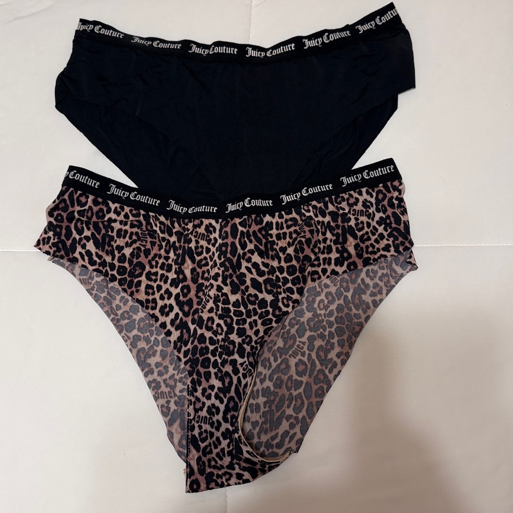 Juicy Couture Women’s Leopard Print & Black Bikini Briefs